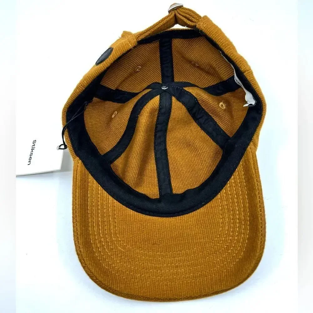 NWT Stiksen Unisex 105 Mustard Unconstructed Canvas Baseball Hat Size Medium